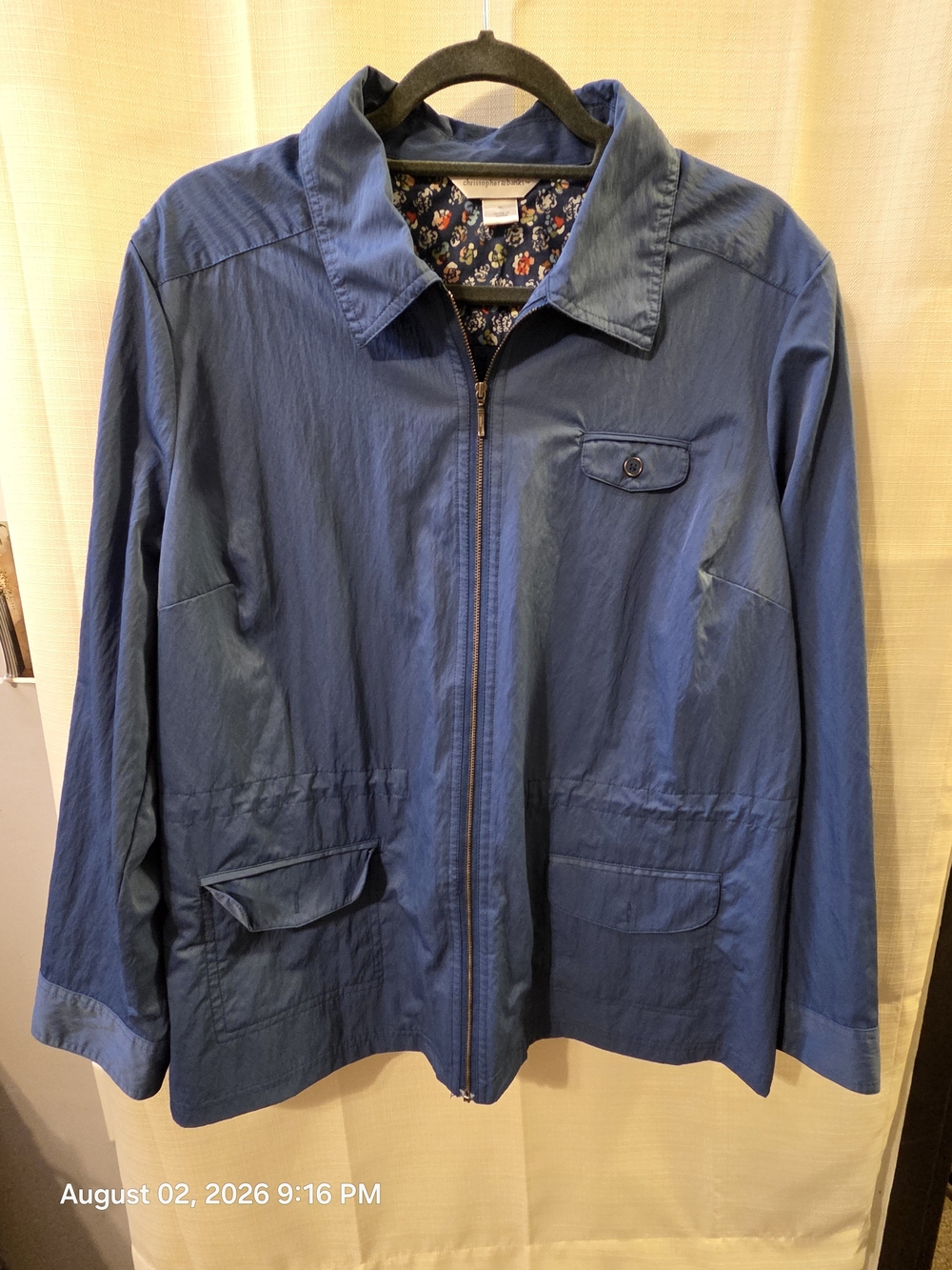 Christopher & Banks Blue Lightweight Women's Zip Jacket